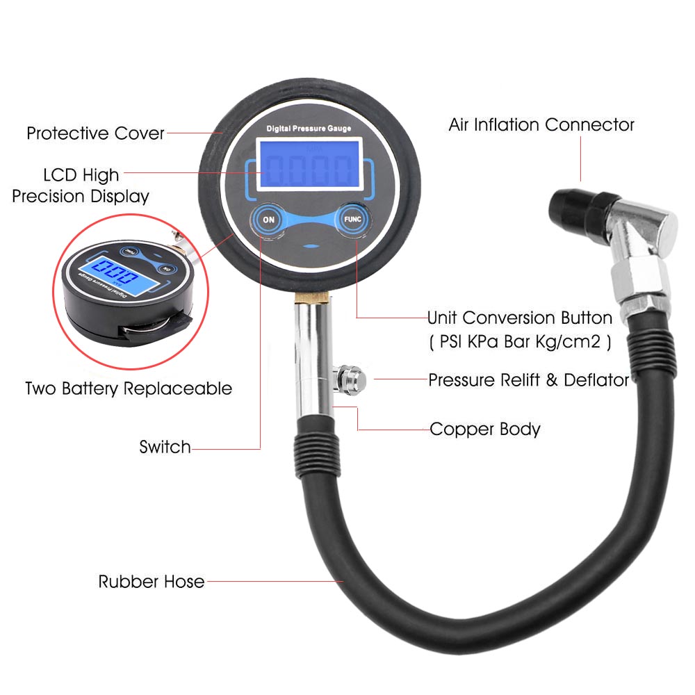 0-200Psi Tire Pressure Gauge M - Electronics Quiz ulasan dan harga