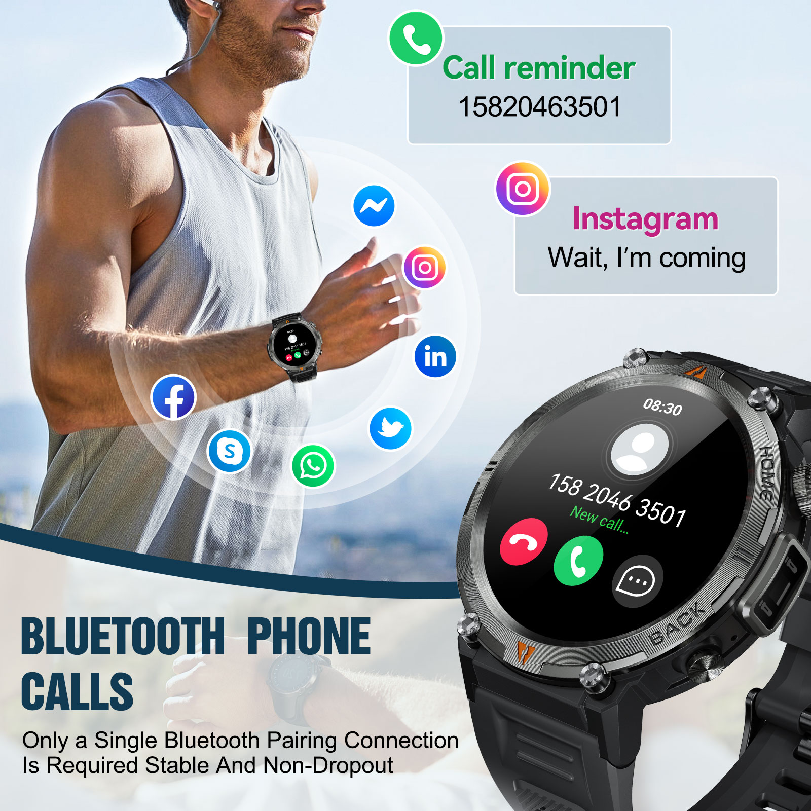 EIGIIS KE3 Bluetooth Call Smar - Electronics Gadgets For Men ulasan dan harga