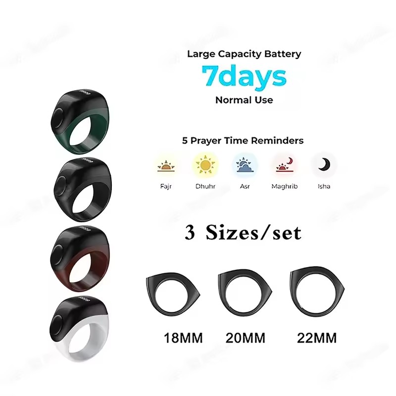 2026 Newest Qibla Zikr Muslim  - Smart Ring Health ulasan dan harga