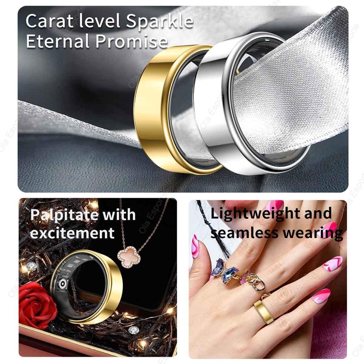 Titanium Alloy Smart Ring, Hea - Smart Ring Health ulasan dan harga